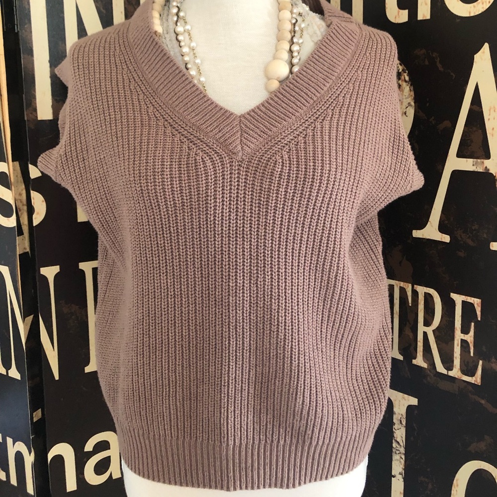 ✿ vintage brown vest sweater ✿